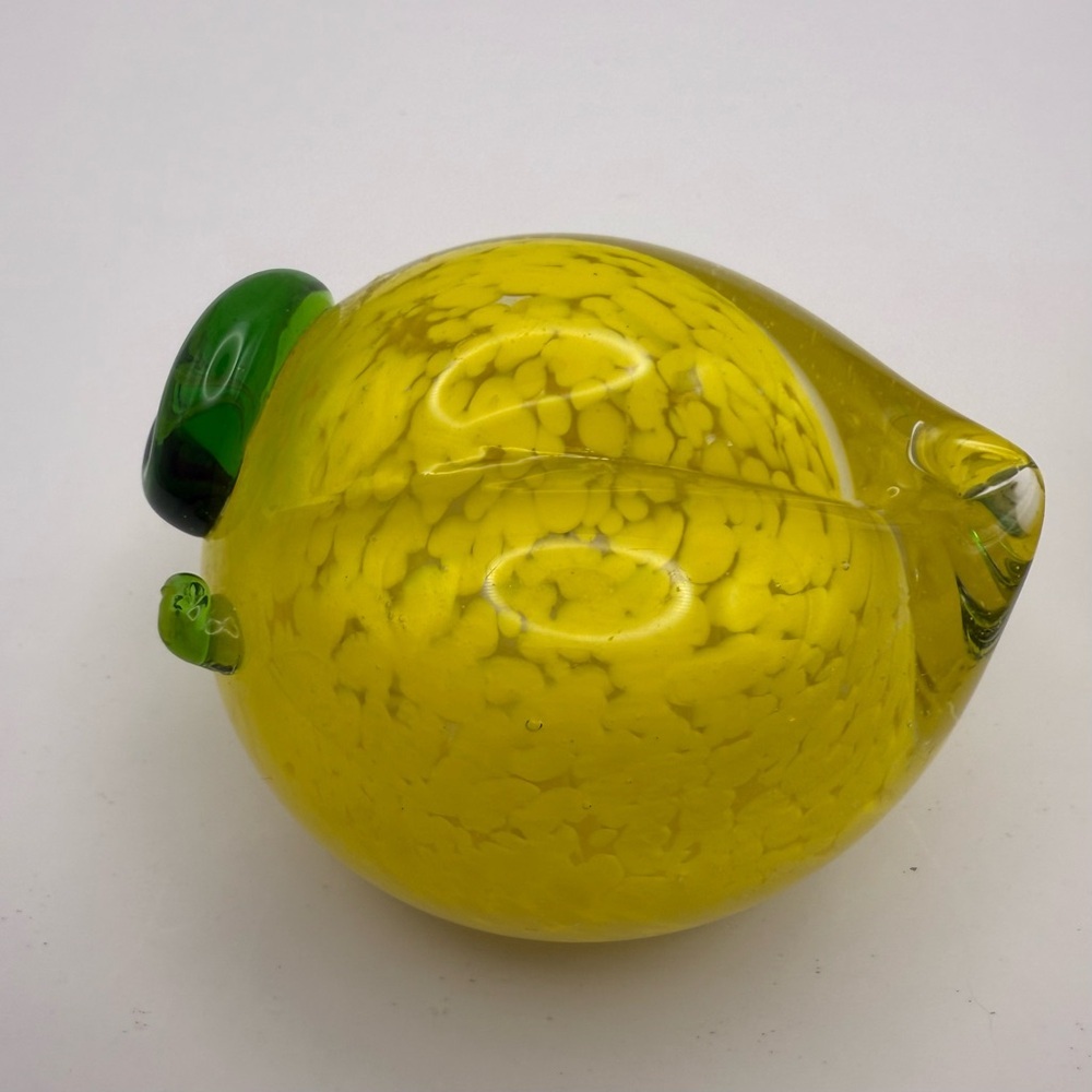 Pair of Yellow Summer Lemon Zest Delight Heavy Glass Paper Weight (2) - Picture 3 of 10